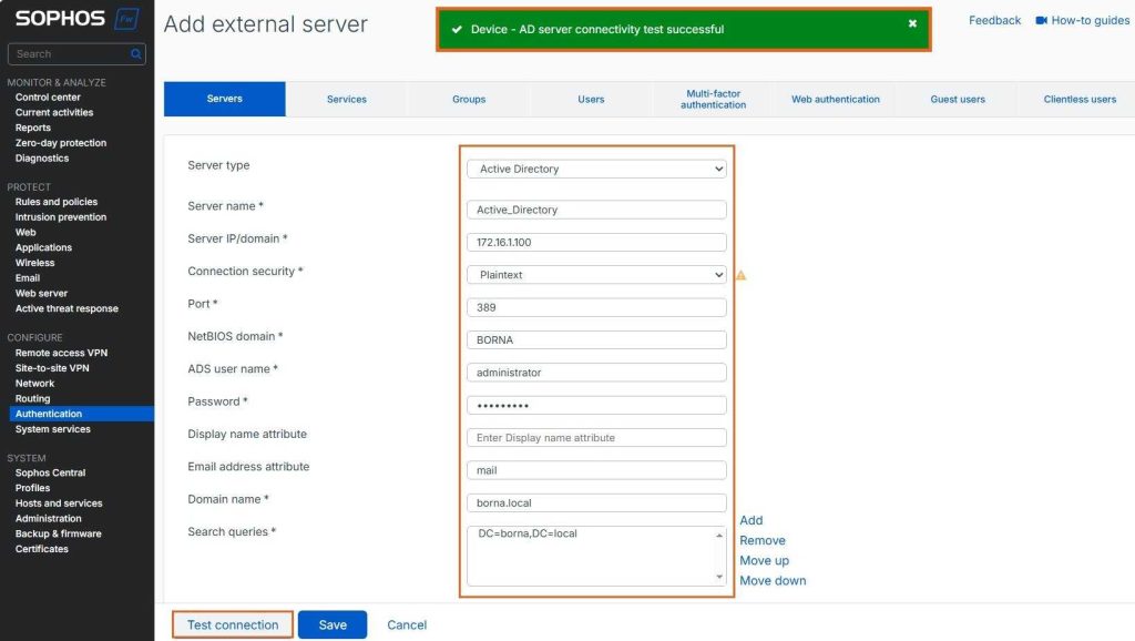 آموزش یکپارچه سازی فایروال Sophos با Active Directory (3)